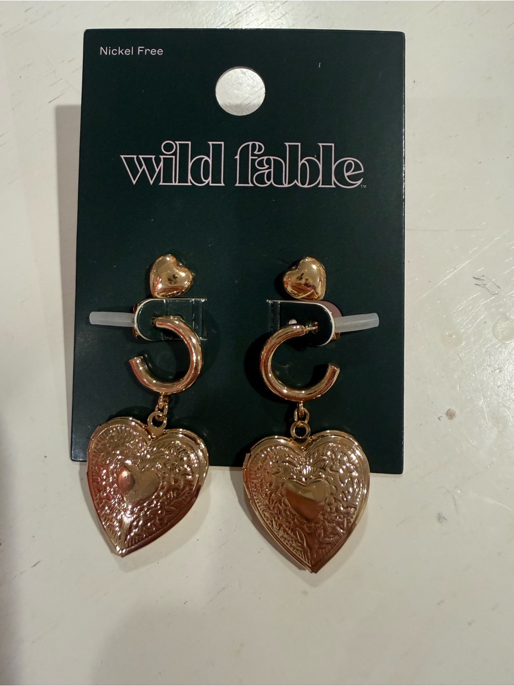 Target Wild Fable Gold Heart Dangle Earrings